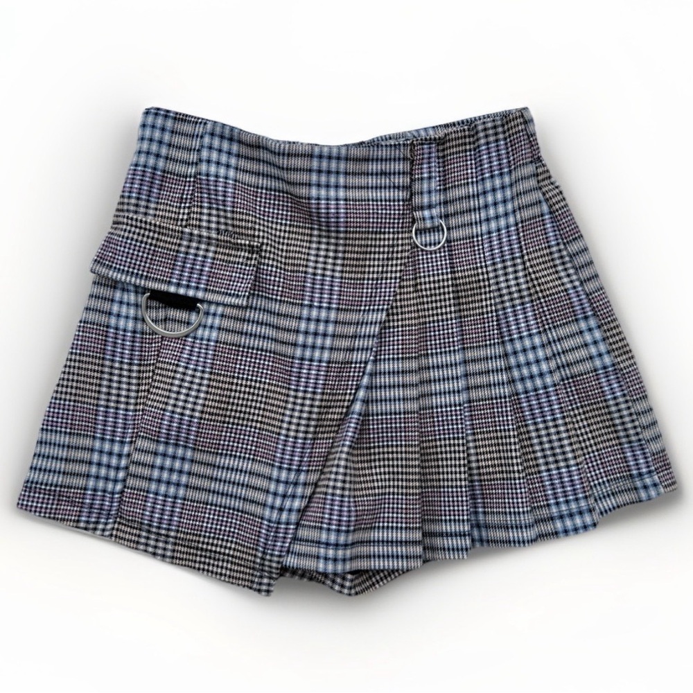Women’s Plaid Skort Size S Pleated Mini Skirt Academia Schoolgirl Punk Preppy